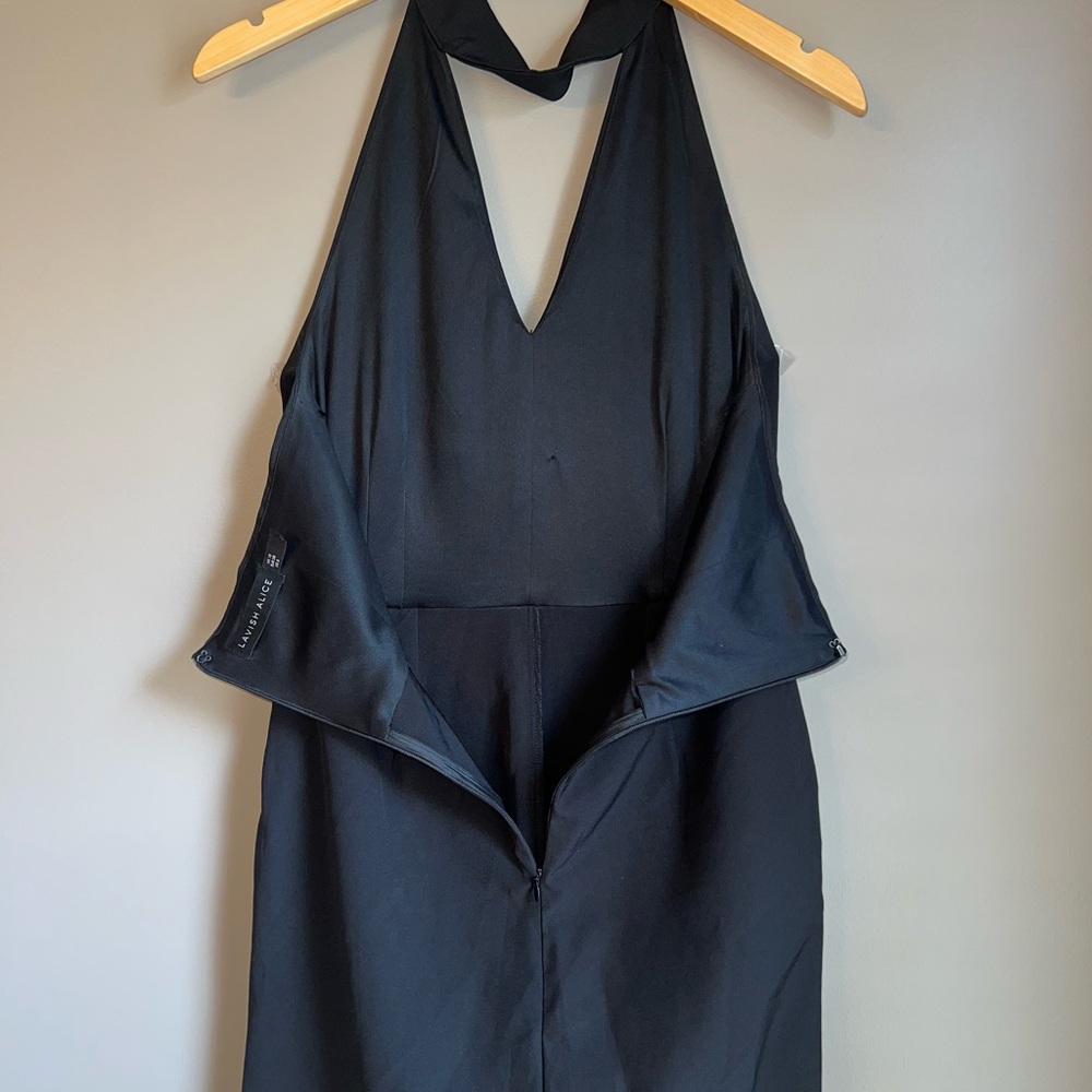 LAVISH ALICE Keyhole High Neck Deep Plunge Jumpsuit Sz 6 - Picture 8 of 13